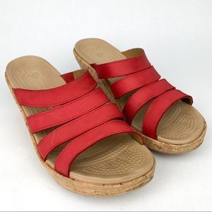 Crocs A-Leigh Cork Wrap Wedge Red Size 10